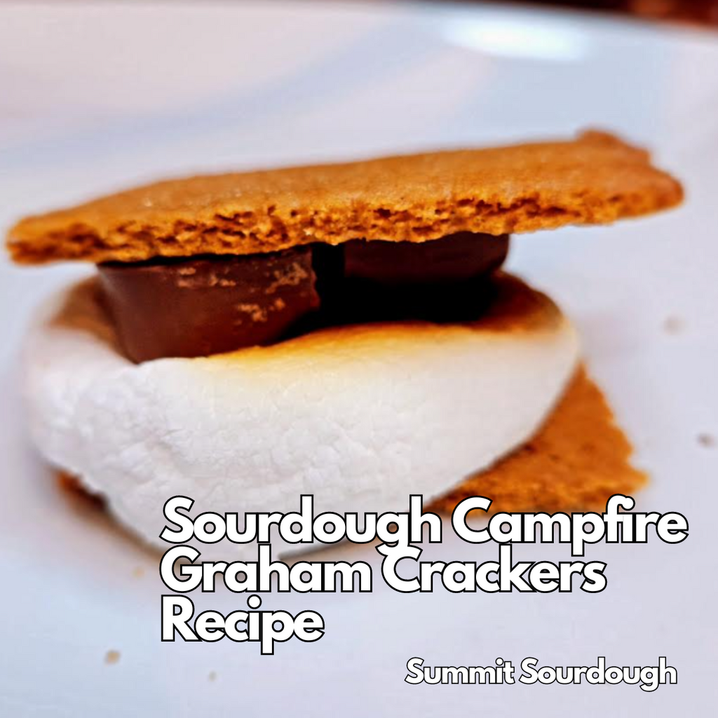 Homemade sourdough graham crackers with a tangy twist, crafted using Summit Sourdough starter. Find this recipe and shop eco-friendly sourdough baking supplies at Summit Sourdough.