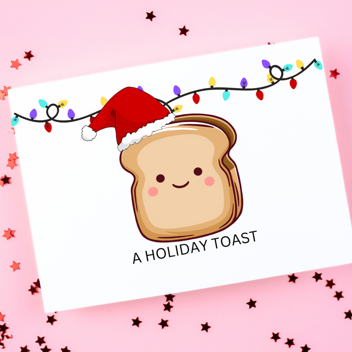 Bread Pun Greeting Card by Summit Sourdough - A Holiday Toast | Blank Inside