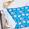 Large 24x18-inch reusable sheet pan proofing cover, non-stick and waterproof, in yak print, made from BPA-free, food-safe fabric.  Hand made in Canada.