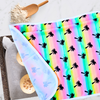 Reusable, eco-friendly non-stick cookie sheet pan proofing cover in bright palm tree print for keeping dough moist while proofing.